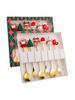 Christmas Spoon And Fork Sets Stainless Steel Tableware Coffee Tea Dessert Spoon And Fork Xmas Gifts For Guest New Year Gifts