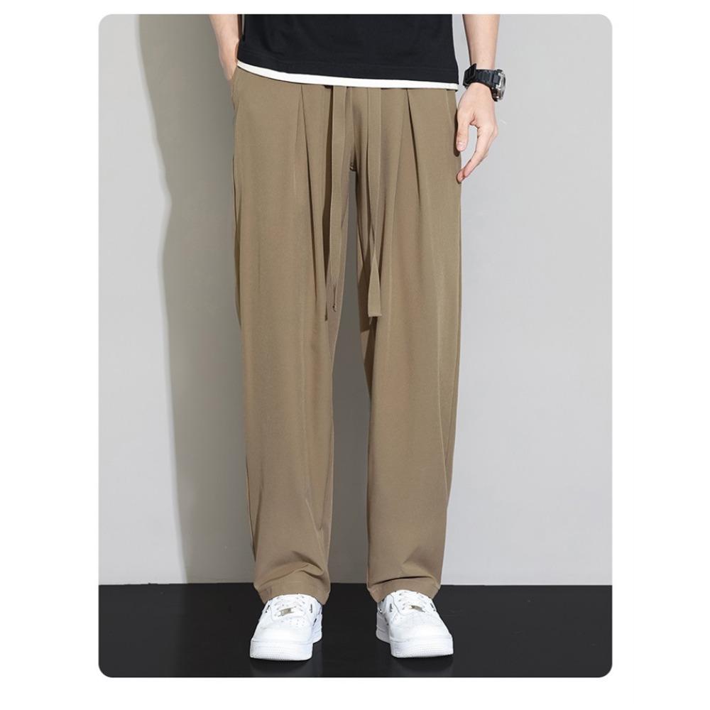 Sports Ice Silk Pants Men's Summer Breathable Straight Leg Trendy Brand Quick Drying Casual Pants Plus Size Spring and Autumn Work Pants