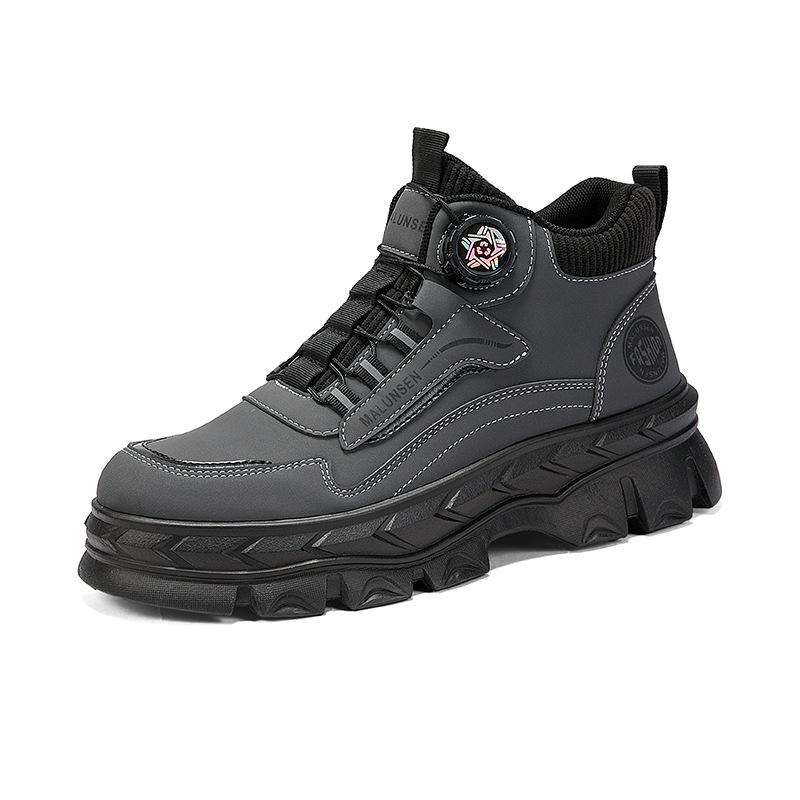 Hard-soled anti-piercing labor boots Martin boots British American retro outdoor mountaineering high-top dad shoes