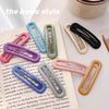 Morandi Color Hair Clip for Women - Trendy Square Side Bangs and Headdress Accessory