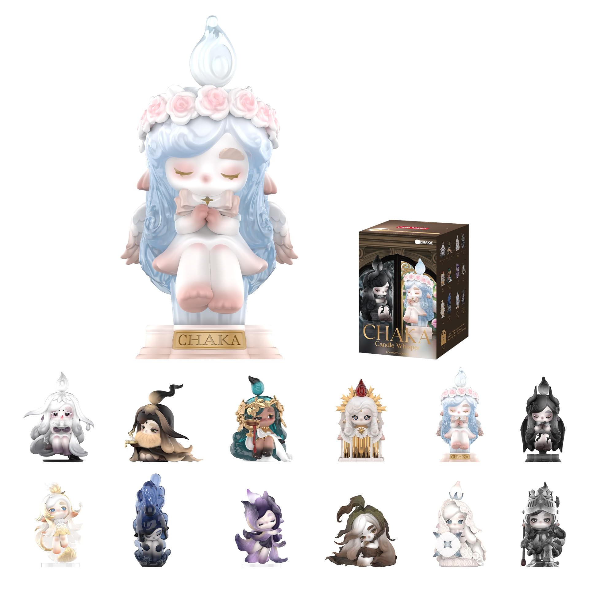 

POP MART CHAKA Свеча Шепот Серии Коробка Pop Mart Гачапон Слепая Коробка Пластик Премиум ПВХ Мягкий Оригинальные Подарки на День Рождения [Ассорти 12] Фигурки,