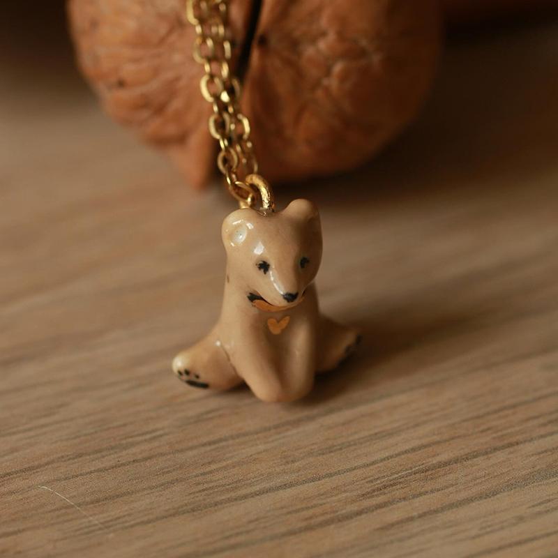 Simple Style Cute Small Animal Series Pendant Fox Stainless Steel Accessories