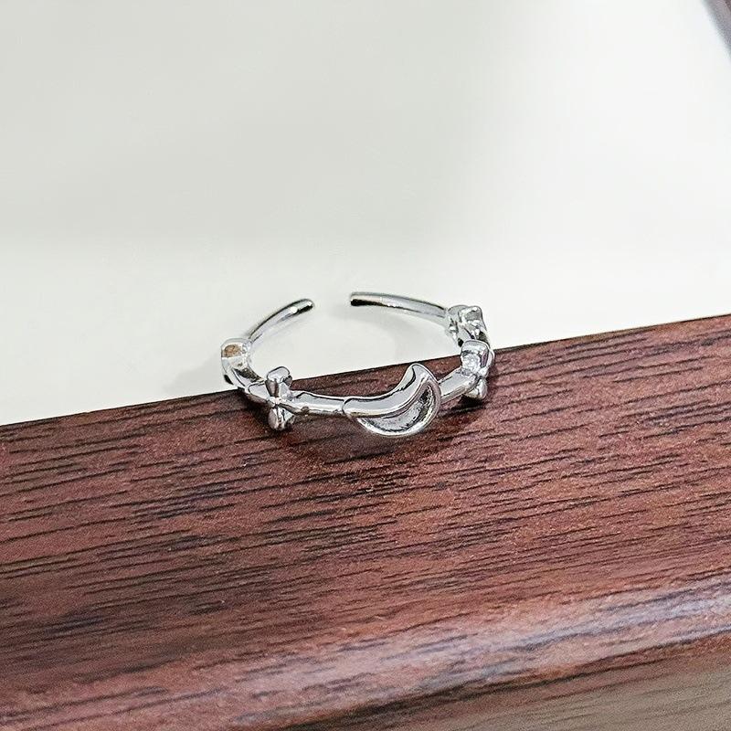 Plain Circle Simple Geometric French Butterfly Open Ring Light Luxury Niche High-End Index Finger Ring Women