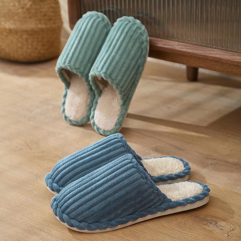Cotton slippers non-slip home floor wool slippers winter home couple indoor shoes factory cargo pass