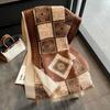 Imitation cashmere scarf women's autumn and winter new retro totem shawl thickened warm loose beard scarf