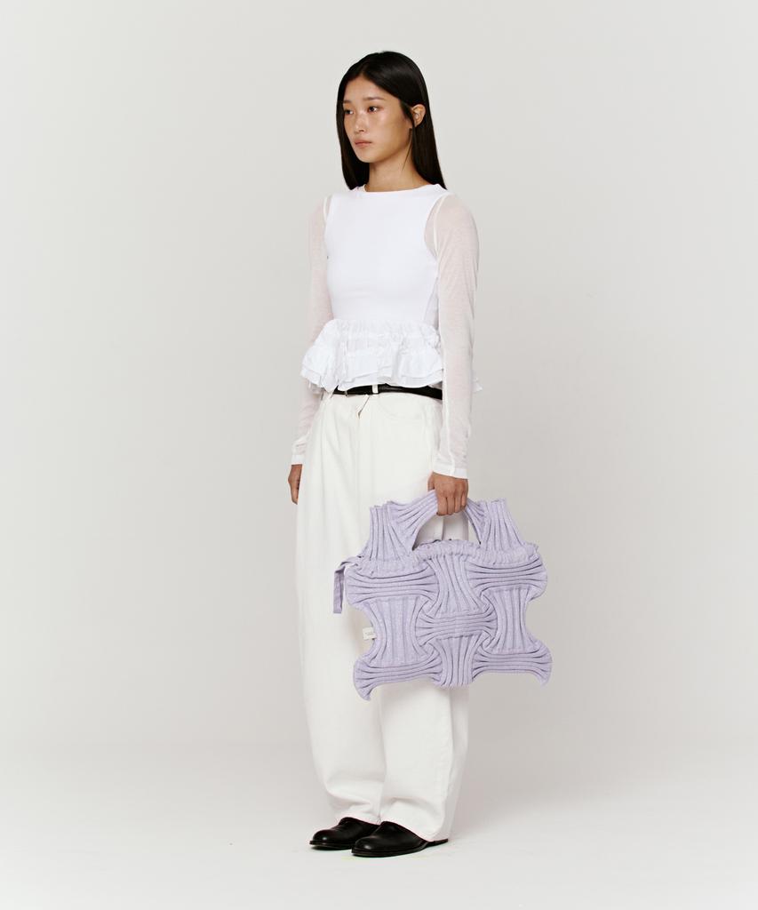Pleatsmama Big Bow Bag Glitter Pale Purple