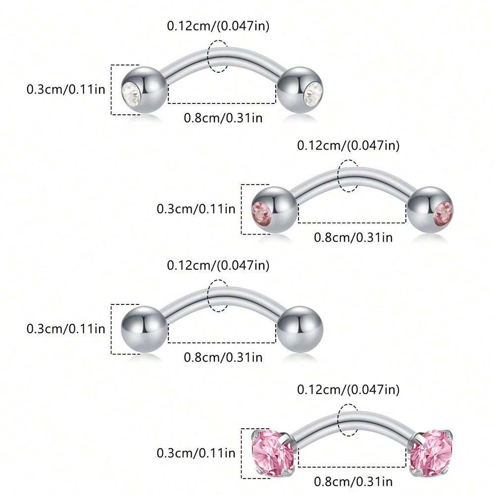 16G Ögonbrynspiercing Rookörhänge Rookpiercing Vertikal Labret Läppsmycke Rostfritt Stål Bridge Ögonbrynspiercing Smycken