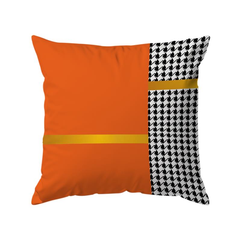 1Pc European Style Orange Stripe Cushion Covers Polyester Pillow Cover For Music Day Sofa Chair Bed Car Party Table Decoration