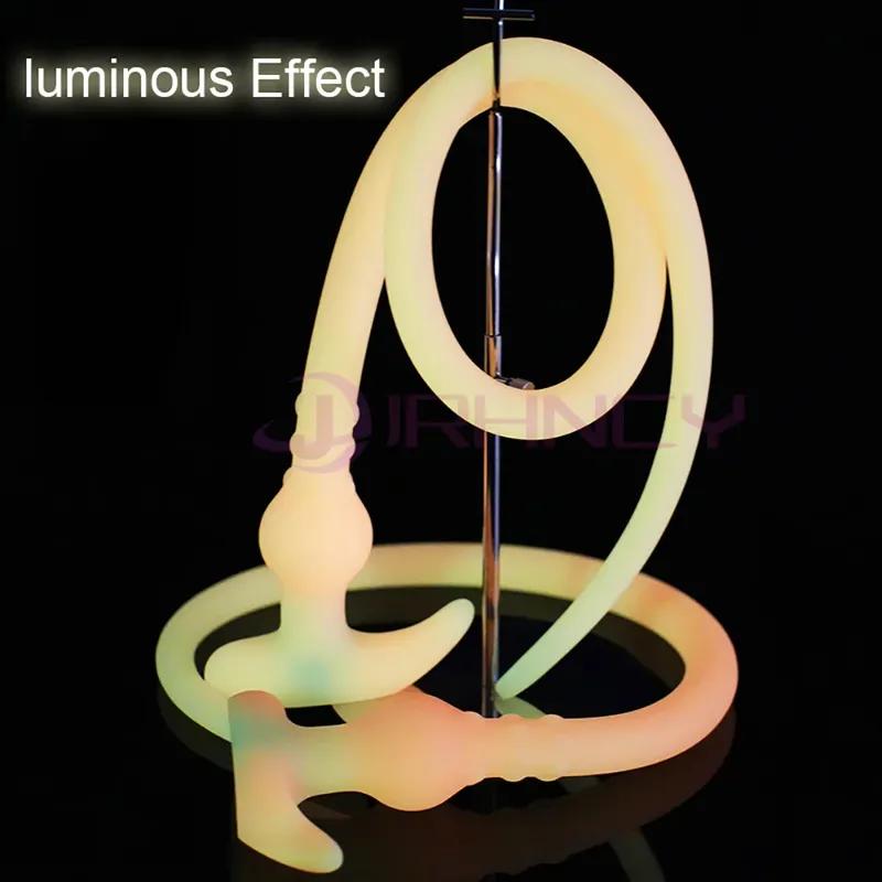 105cm Long Anal Plug Soft Silicone Hollow Anal Plug BDSM Enema Flushing Long Butt Plug Anal Sex Toys for Women Men Butplug