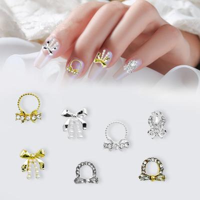 10 Stück Funkelnd Langanhaltend Tolle Glänzende Oberfläche Schleifenknoten DIY Nagel Schmuck Maniküre Designs 3D Nagel Dekorationen