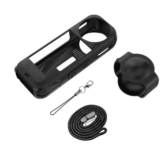 5in1 Silicone Case Lens Protective Cover Strap Keychain for Insta 360 X5 Shell Len Cap HD Anti-Scratch Soft Film for Insta360 X5