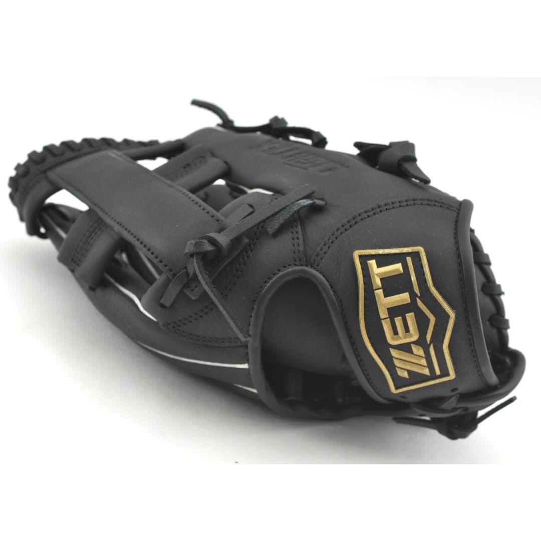 Used ZETT LIGHTEX Soft Baseball Glove Black for Right Thrower TA2968