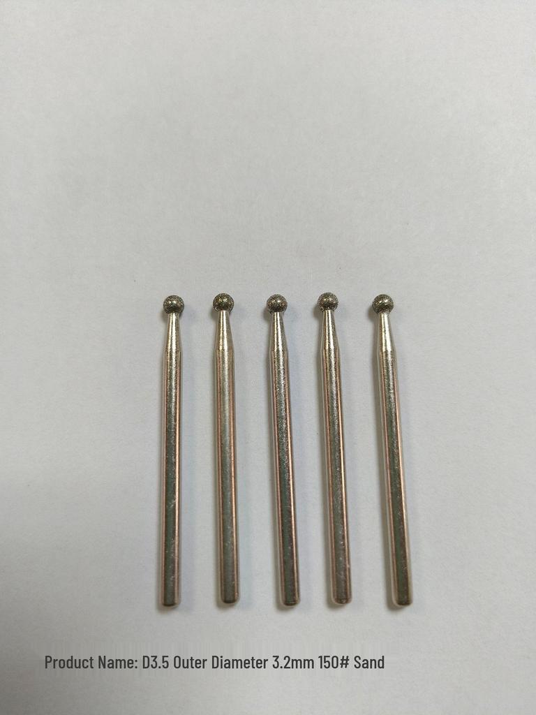 Diamond 3mm Shank Spherical Grinding Head for Jade Carving & Metal Mold Processing