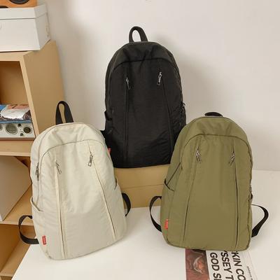 Solid Color Small Standard Double Zipper Japanese and Korean Casual Style Backpack New Travel Backpack
