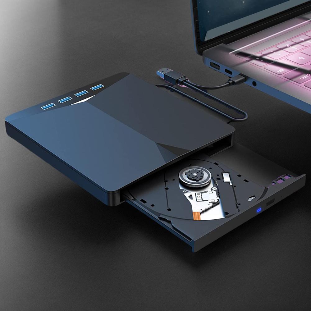 7 In 1 USB3.0 Type-C CD ROM Burner High-Speed CD DVD Burner Reader Player Slim External Mobile Drive CD DVD Burner for Laptop PC