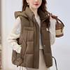 Fashion Winter Women's Vest Hooded Thick Warm Casual Sleeveless Jackets Woman Short Coat