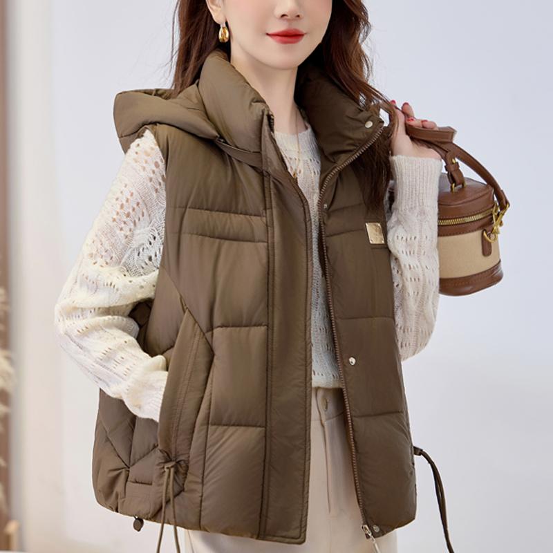 Fashion Winter Women's Vest Hooded Thick Warm Casual Sleeveless Jackets Woman Short Coat