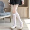 Criss Cross Pattern Calf Socks Dark Sheer All-match Knee High Socks Women's Stockings  Hosiery
