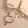 3pcs Boho Glass Bead Bracelet Set, Butterfly Pendant Vintage Elegant Wristband - Ideal Birthday Gift for Women, Charm Bracelets
