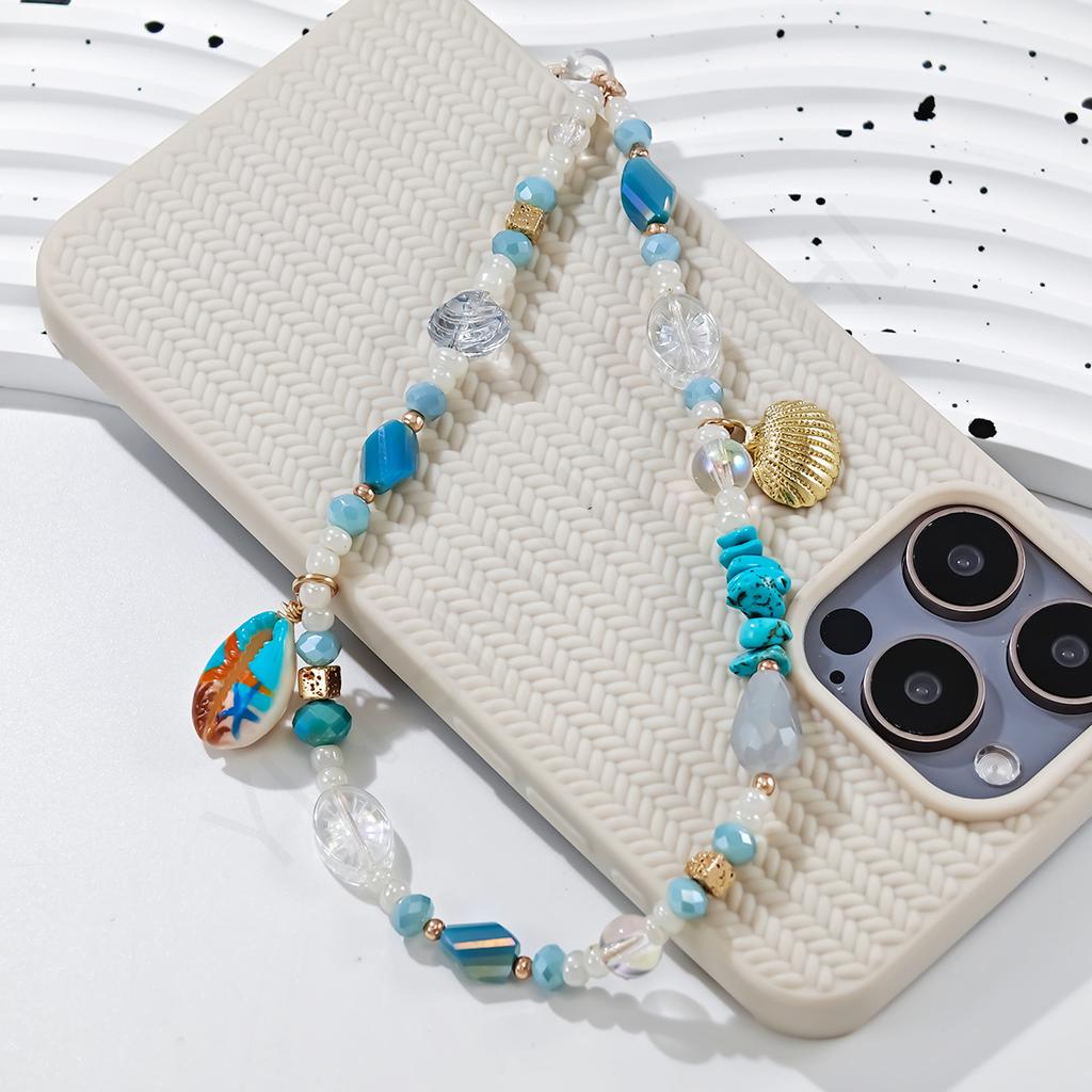 Summer Sea Salt Shell Mobile Phone Lanyard Handmade DIY Beaded Ccd Chain Small Fresh Camera Pendant Anti-lost Rope
