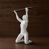 Home Office Organizer 3D Printed Kneeling Pen Holder, Weightlifting Design Organizer, Creative Desk Accessory Pencil Holder for Desktop Decoration