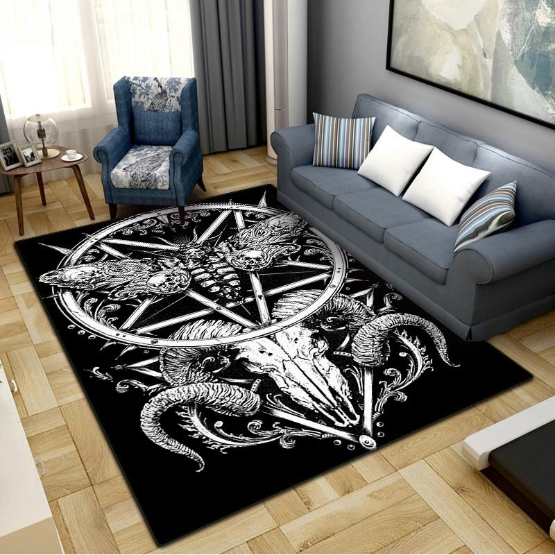 Skull Satan Carpet Rug for Living Room Bedroom Home Sofa Decoration,Kids play Non-slip Floor Mat