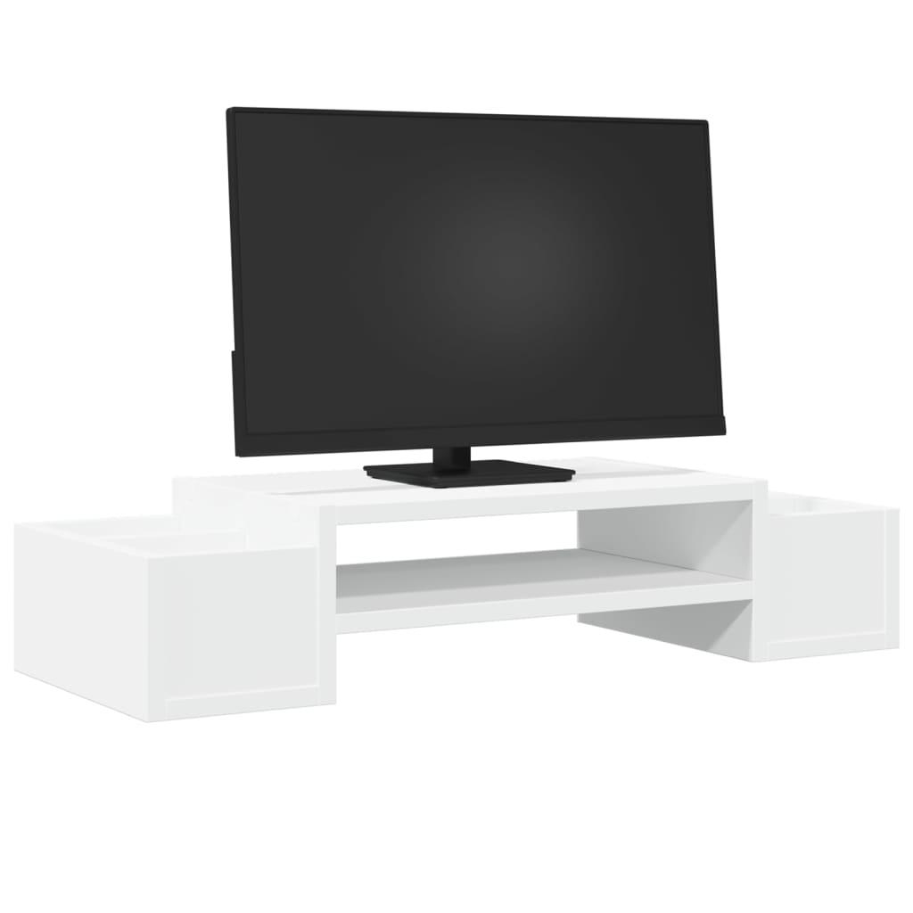 Monitor Stand with Storage Space White 70 X 27 X 15 Cm Particleboard