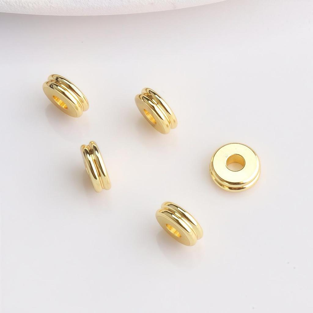 Doppellagige Spacer-Perlen, 14K Gold Filled, für DIY-Armbänder & Halsketten