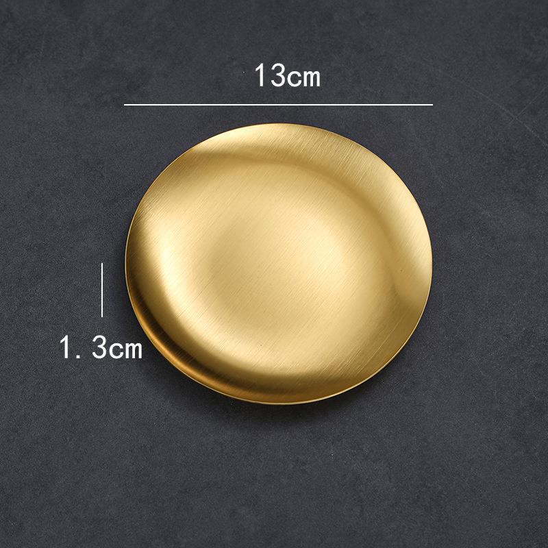 Korean Stainless Steel BBQ Gold Cutlery Round Plate