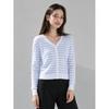 Cresson Striped V Neck Knit Cardigan