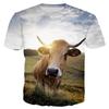 Funny Cow Pattern T-Shirt For Men Cute Animal 3D Printed T Shirts Summer Breathable Loose O-Neck Unisex Tops Short Sleeve Tees