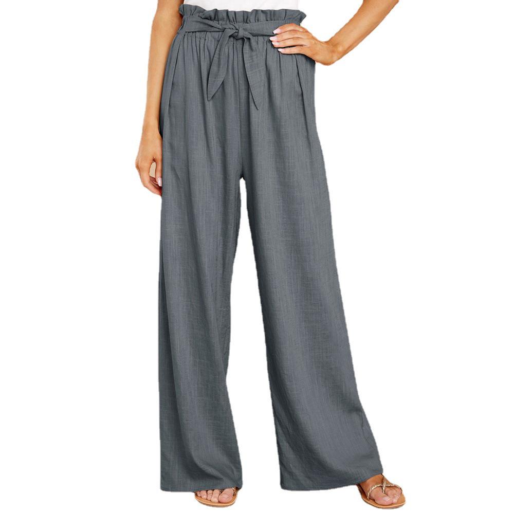 2024 Women’s European & American Plus Size Loose Cotton Linen Casual Long Pants