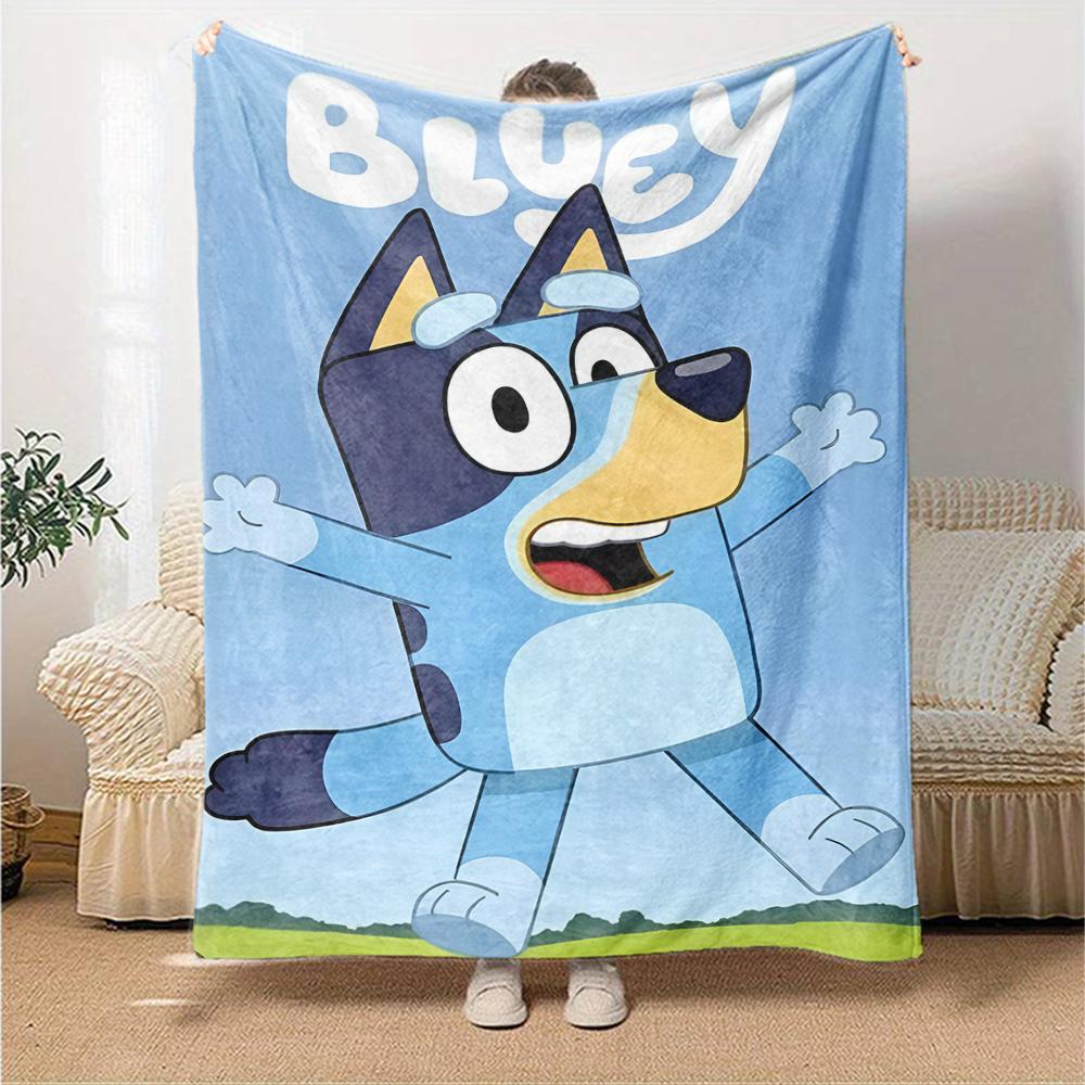 Bluey Theme Printed Blanket - Perfect for Couch, Bed, Travel & Outdoor Use | Machine Washable, Cozy & Durable.