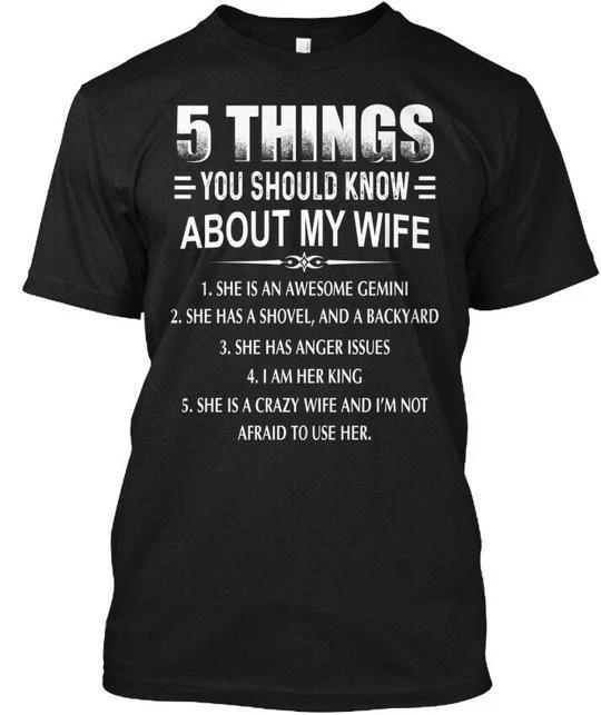5 Things Should Know My Wife Gemini You About 1she T shirt Made in USA S to 5XL 2XL