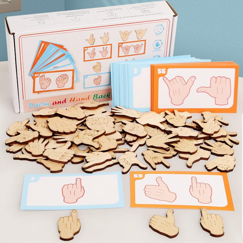 Montessori Gesture Matching Puzzle Teaching Tool Fine Motor Training Early Education Educational Toys Gifts for Children Kids