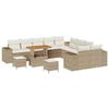 Ensemble de canapé de jardin vidaXL 13 pièces avec coussins beige en poly rotin, Ensemble de salle à manger de jardin vidaXL 3362066
