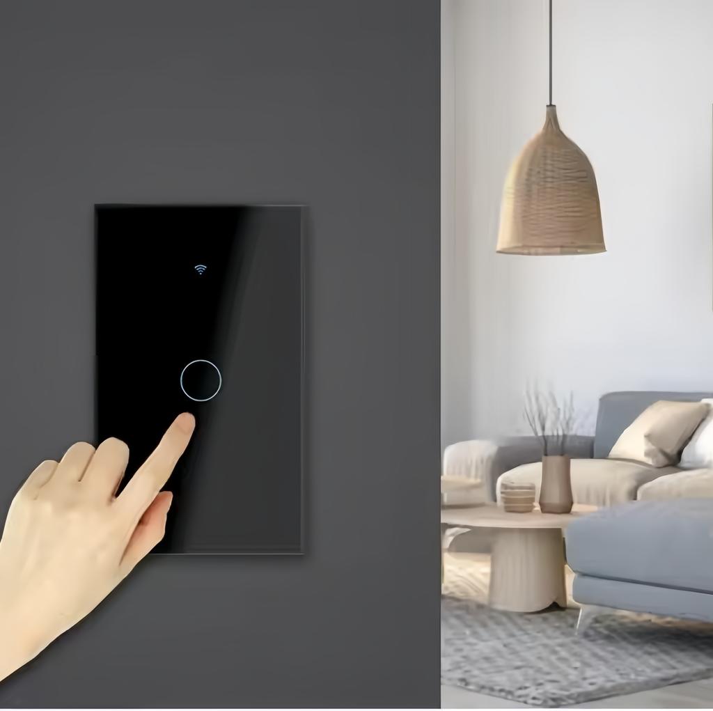 SLS WiFi RF Smart Remote Control Touch Light Switch for Tuya 220V No Neutral 1 Gang Glass Panel 10A 240V for Australia and US