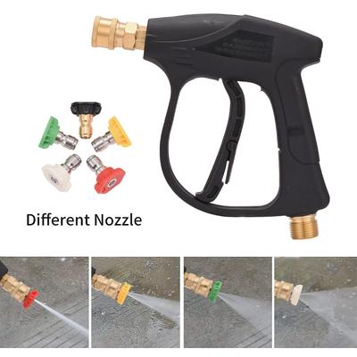 High Pressure Water Cleaning Jet Gun Kit with Spray Nozzles Car Washing 1/4" Quick Release M22 Connector Water Gun Car Washer