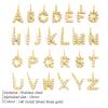 A-Z Alphabet 26 Letter Charms Set Heart Zircon Pearl Initial Letter Gold Plated Stainless Steel Pendants for DIY