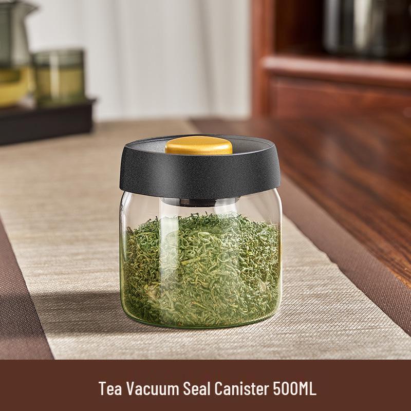Large Capacity Vacuum-Sealed Glass Coffee Bean and Tea Jar