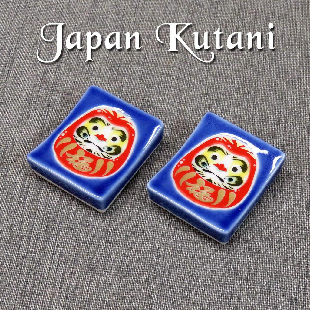 Stylish Kutani Ware Pair Chopstick Rest Daruma Ceramic Cutlery Made In Japan Set, Rest,