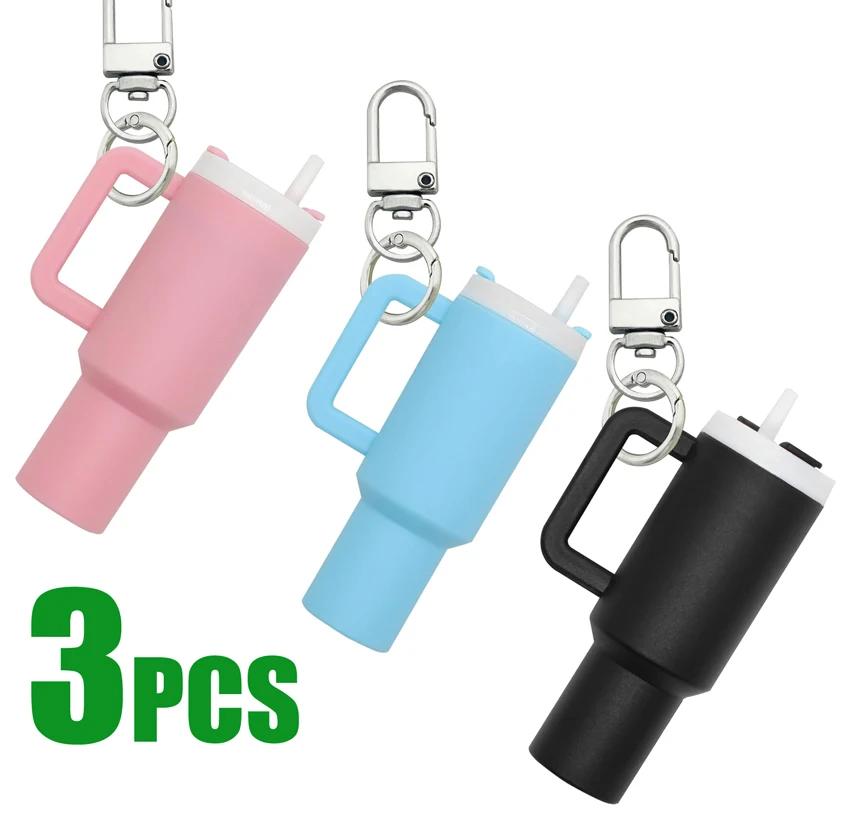 

3/8PCS Mini Cup Tumbler Keychain Cute Keychain for Stanley Cup Women Girls School Bag Backpacks Lip Balm Holder Good Party Gift