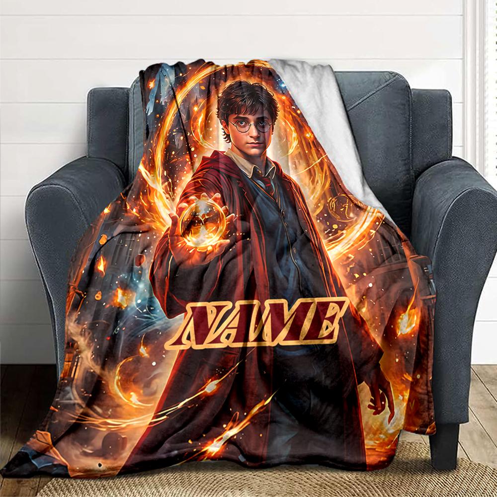 Custom Name Cartoon Character Collection blanket for Couch & Bed, Plush Cozy Fuzzy Blanket Super Soft & Warm Blankets for Fall and Winter. 090862
