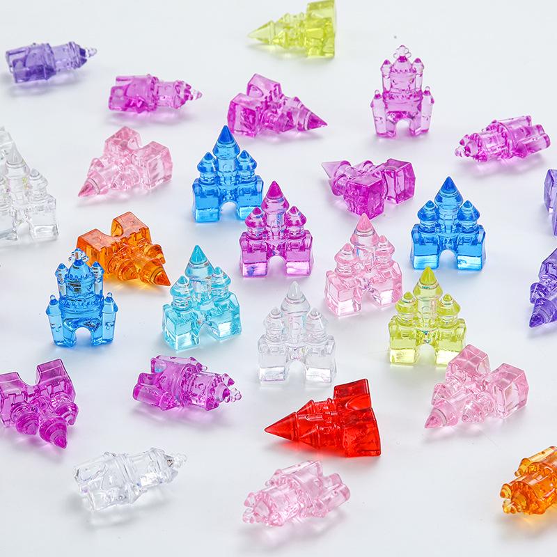 Luminous Acrylic Resin Ice Cube Castle: DIY Jewelry & Food Play Accessory, 18mm Crystal