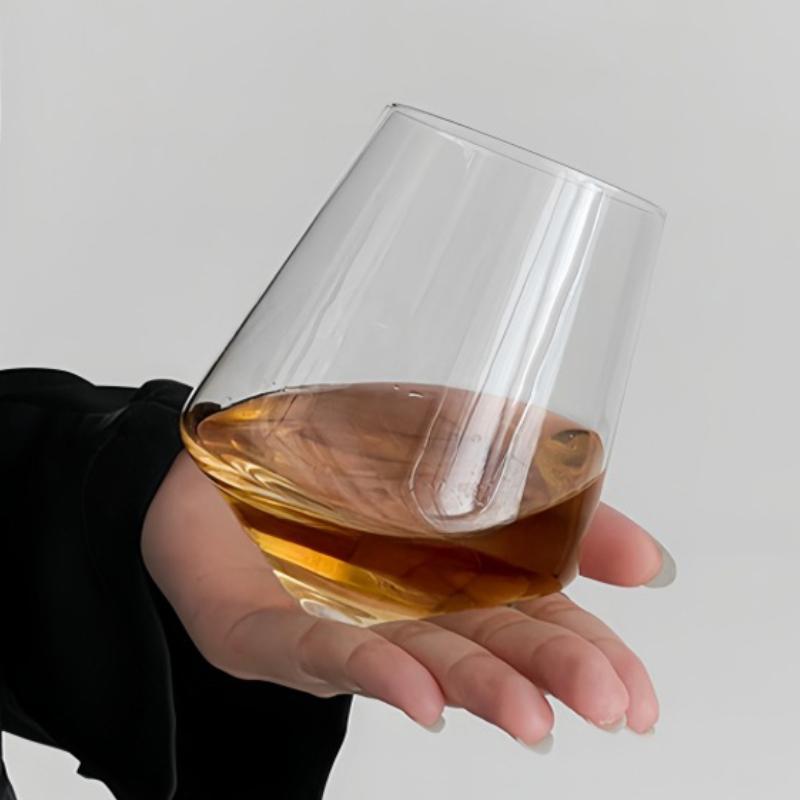 530ml Transparent Foreign Wine Mug Creative Rotating Whiskey Glass Irregular Glass Cup Tumbler Down Bar KTV Club Wine Glasses