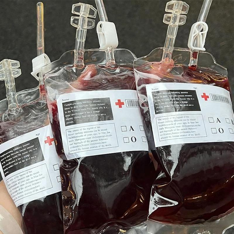 Halloween Blood Bag Set Creative Cocktail Cups Edible Blood Bag Juice Bags Drink Decoration Bags Party Halloween Tools