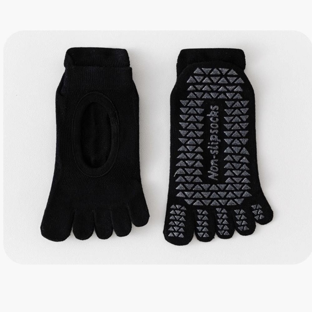 

Non-Slip Pilates Yoga Socks Mesh Fitness Socks New Five Finger Socks for Dance Practice чёрный