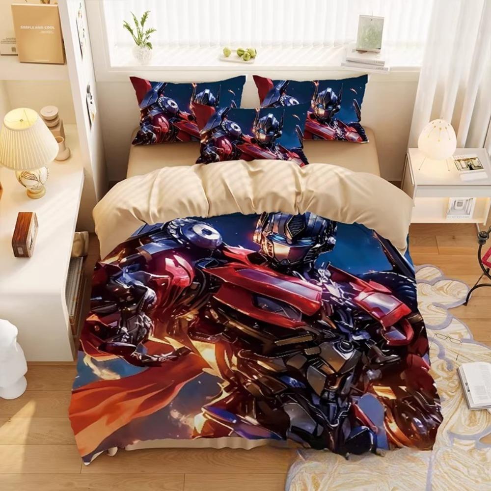 Transformers Duvet Cover Pillowcase Beddingboygirl Bedroomdecoration Childrengift Single Double Largebed Sizezip Duvet Cover