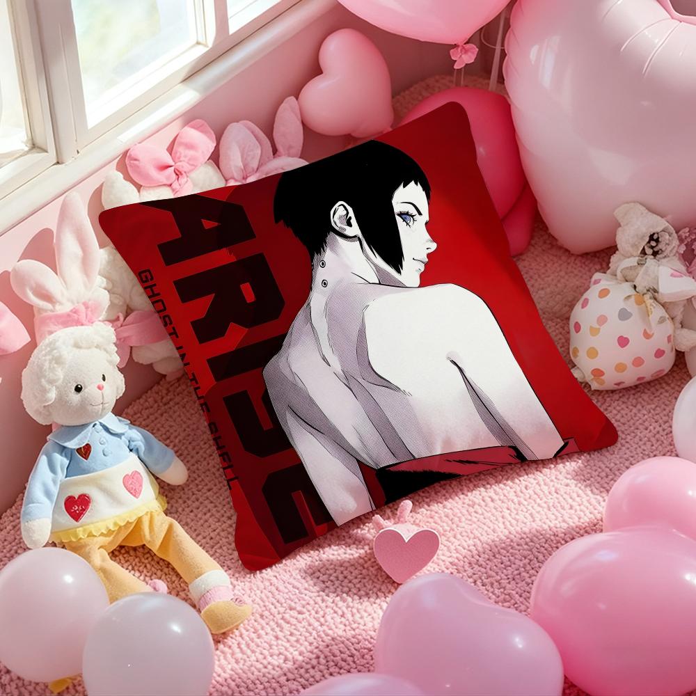 G-Ghost in the Shell Anime Cushion Cover Pattern Printed Pillowcase for Living Room Sofa Cushion Cover & Bedroom Decor