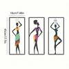 Wrought Iron African Dancer Silhouette, Boho Mid-Century Modern Wall Art Decor for Living Room, Bedroom